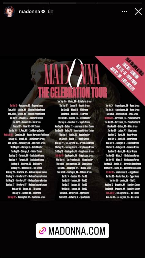 Madonna 2024 Celebration Tour Dates Tandy Sydney