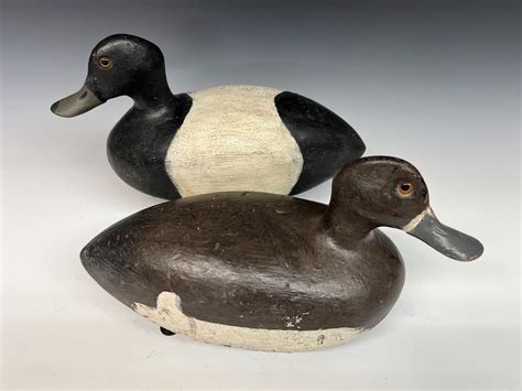 Decoy Nick Christensen Bluebill Pair of Antique Decoys For Sale — West ...