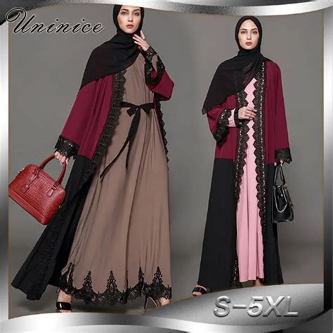 Buy Elegant Womens Muslim Abaya Lace Cardigan Maxi