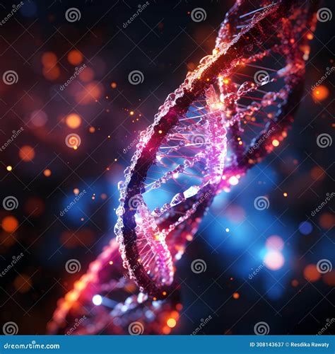 Glowing DNA Molecule Background DNA Structure Science Wallpaper