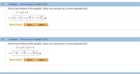 Solved Find All Real Solutions Of The Equation Enter Your Chegg