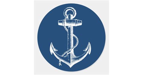 Anchor Classic Round Sticker Zazzle