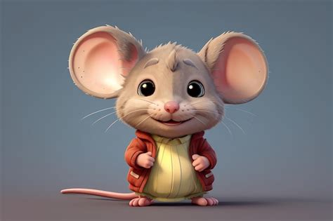 Premium Ai Image Cute Mouse Cartoon Character