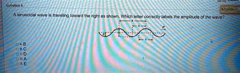 Solved Giegiton Le A Sinusoidal Wave Traveling Toward The Right As