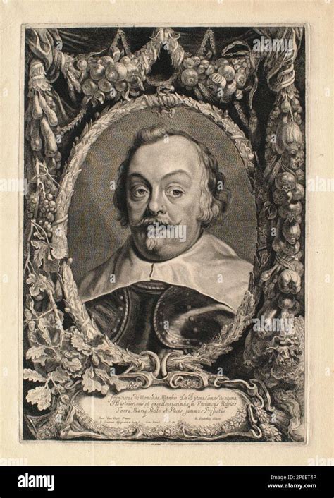 Jonas Suyderhoef Francisco De Moncada 1640s Etching On Paper Stock