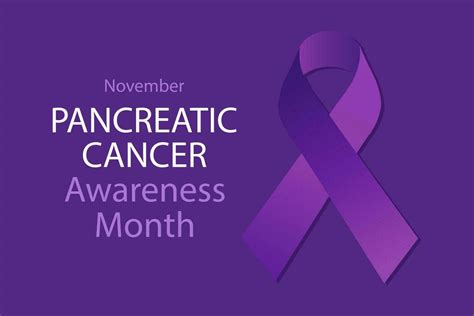 Pancreatic Cancer Awareness Month Banner With Purple Ribbon Vector 24071502 Vector Art At Vecteezy