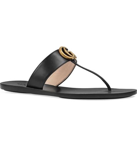 Marmont T Strap Sandal Main Color Black Gucci Slippers Women