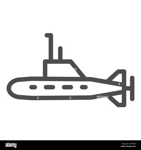 Submarine Line Icon Warship Transport Symbol Underwater Boat Vector