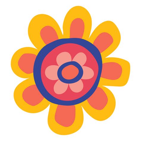 Diseño PNG Y SVG De Dia De Muertos Flores Coloridas Planas Para Camisetas