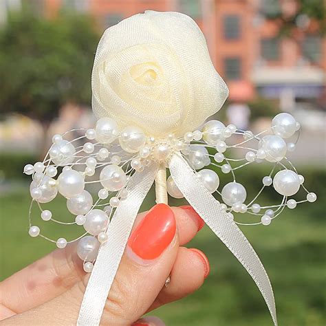 1 Piece Wedding Corsage Groom Boutonniere Party Prom Best Man Corsage