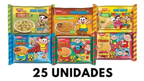 Nissin Lamen Miojo Turma Da Mônica Sabores Kit C 25 Unidades Frete grátis