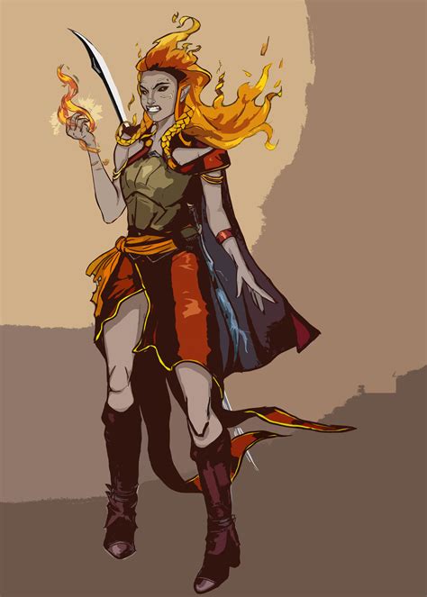 [OC] Lit Fire Genasi Wildfire Druid Cell Shade : r/DnDart