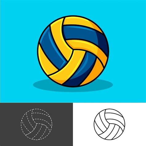 Colección de diseño de vectores deportivos de voleibol Vector Premium