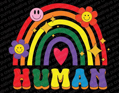 Lgbtq Human Colorful Rainbow Flower Groovy Png, Human LGBTQ Png ...