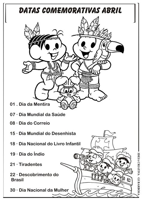 Datas Comemorativas Em Arquivo Ilustrado A Turma Da M Calend Rio