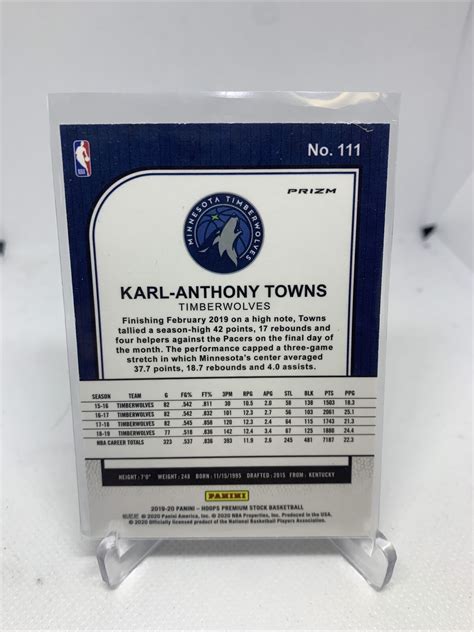 2019 20 NBA Hoops Premium Stock Purple Disco Prizm 111 Karl Anthony