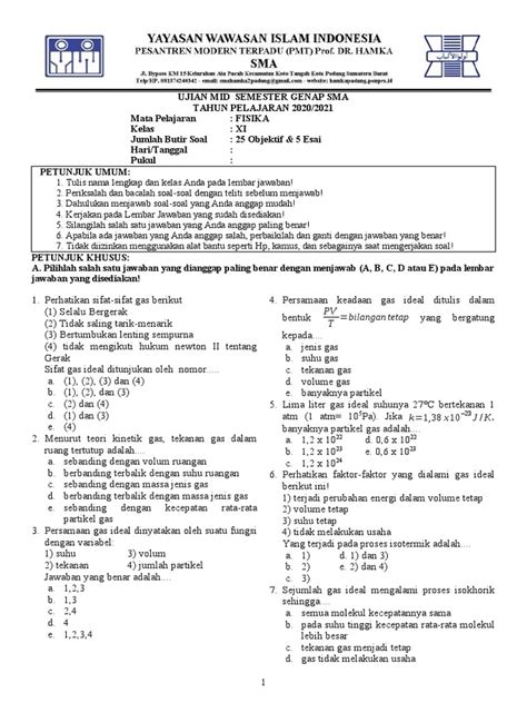 Soal Ujian Mid Semester Genap Sma 1 Pdf