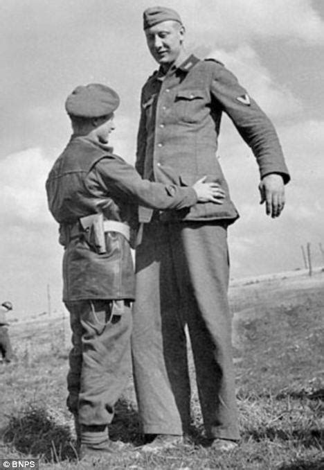 Jakob Nacken Tallest Man In The German Army 7’ 6 Surrenders To British Cpl Bob Rober