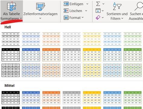 Als Tabelle Formatieren At Excel Blog Andreas Thehos