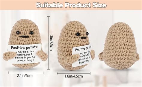 Amazon Jelutar Mini Funny Positive Potato Inch Knitted Doll