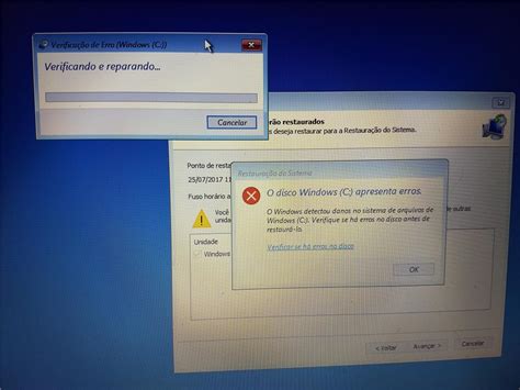 Erro No Disco Impossibilita Restauração à Um Ponto Anterior Microsoft