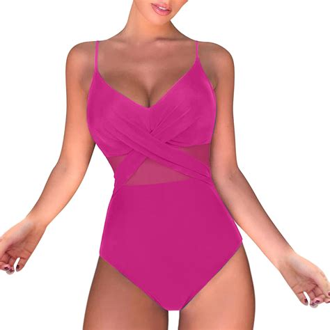 Entyinea Plus Size One Piece Swimsuits For Women Fashion Cutout Halter