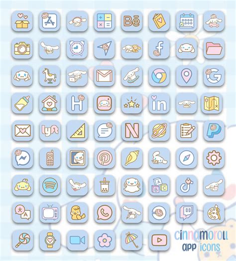 Cinnamoroll App Icons iOS - Light Blue Sanrio App Icons for iPhone ...