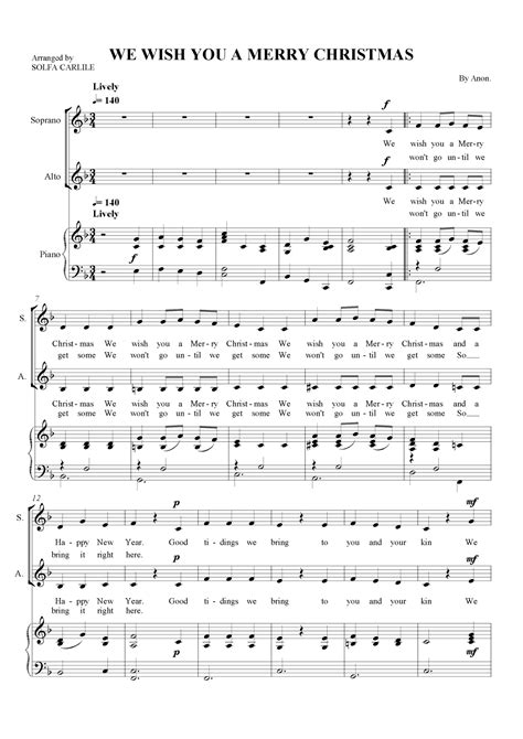 We Wish You A Merry Christmas Arr S Carlile By Unknown Sheet Music For 2 Part Choir At Sheet