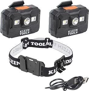 Klein Tools 80153 Juego De Faros Delanteros LED Recargables Y Correa