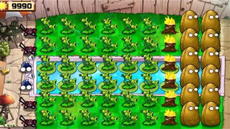 Plants Vs Zombies Survival Endless Three Pea Vs All Zombies Full Gameplay Hd 1080p Pvz