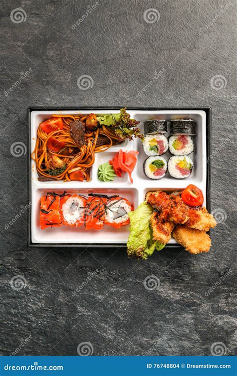 Bento Single Portion Takeout Or Home Packed Meal In Japanese Cuision