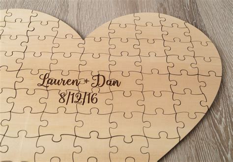 Wedding Guest Book Puzzle Guest Book Alternative Custom | Etsy