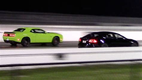 Tesla Model S P D Vs Dodge Challenger Hellcat Mile Drag Racing