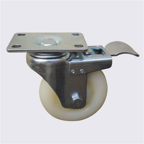 Top Plate Type Swivel Castor Nylon Wheel Dual Braking Hangzhou Xinlin