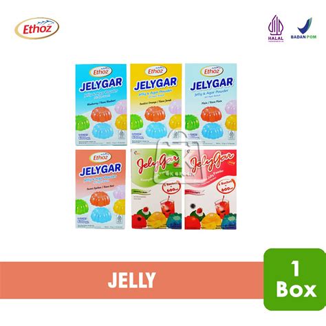 1 Box Jelly Powder Jelygar Ethoz Jelly Agar Bubuk All Varian