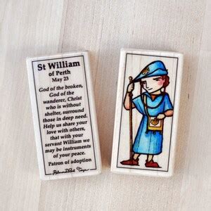 St William of Perth Patron Saint Block with gift bag // patron | Etsy