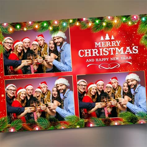 Christmas Photobooth Template X Merry Christmas And New Year Etsy