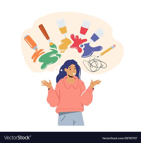 Woman with creative mindset type talented person Vector Image