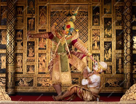 Premium Photo Khon Is A Classical Thai Dance In A Mask In Ramayana