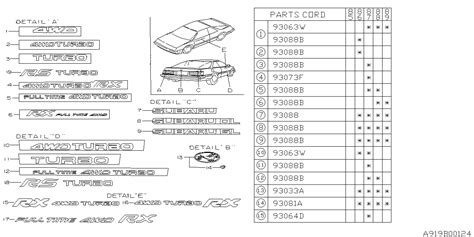 91154GA851 Genuine Subaru Letter Mark Rs