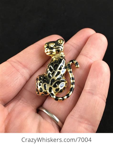 Stunning Vintage Leopard Jaguar Big Cat Jewelry Brooch Pin Xmyzglu4ah0