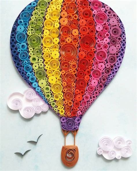 Quilling Art With Hot Air Balloon The Picture Is Made With 3mm Paper