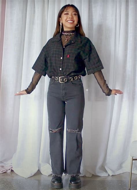 Pin By Rose Krajcik On Grunge Outfits In 2024 Sheer Shirt Outfits