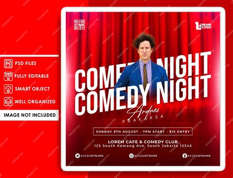 Premium Psd Comedy Show Poster And Banner Template