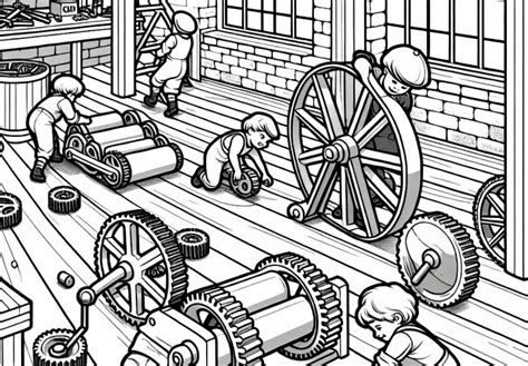 Revolução Industrial Desenho Facil - Crianças assistem o ferreiro trabalhando na oficina - Desenho para ...