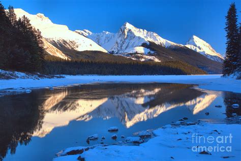 Maligne Lake Winter Reflections Photograph by Adam Jewell - Fine Art ...