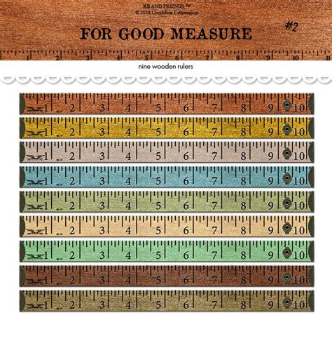 Kathryn Balint Digital Wooden Rulers Tape Measure Vintage Wood