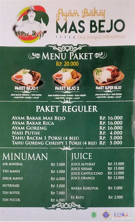 Selalu Diperbarui Menu Ayam Bakar Mas Bedjo Gayungan Surabaya