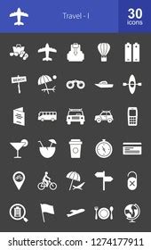 Travel Glyph Icons Stock Vector Royalty Free 1274141773 Shutterstock