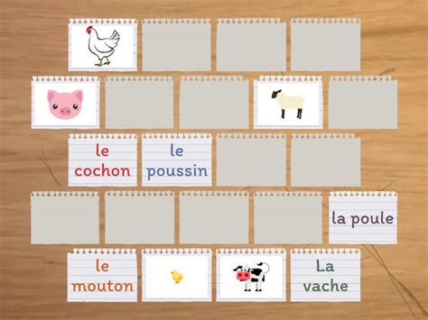 Les Animaux De La Ferme Matching Pairs